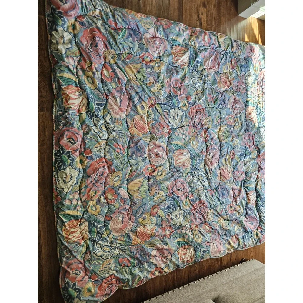 Vintage Collier Campbell Reversible Full Queen Comforter Tambourine Floral